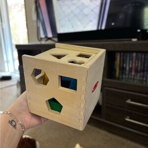 Melissa & Doug Wooden Shape Sorting Cube